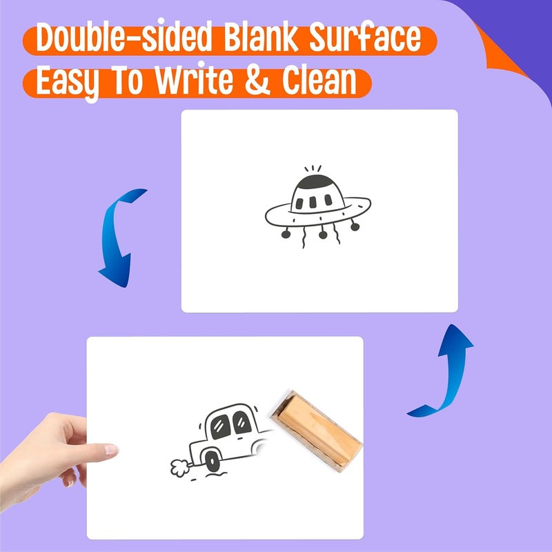SpriteGru 8 Packs Small Whiteboards, Double Sided Dry Erase Blank Board, Writable and Erasable White Board for Office, Home, Classroom, Math, Drawing (Each Measures 12” x 9”) - Image 4